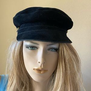 Black Newsboy Suede Hat